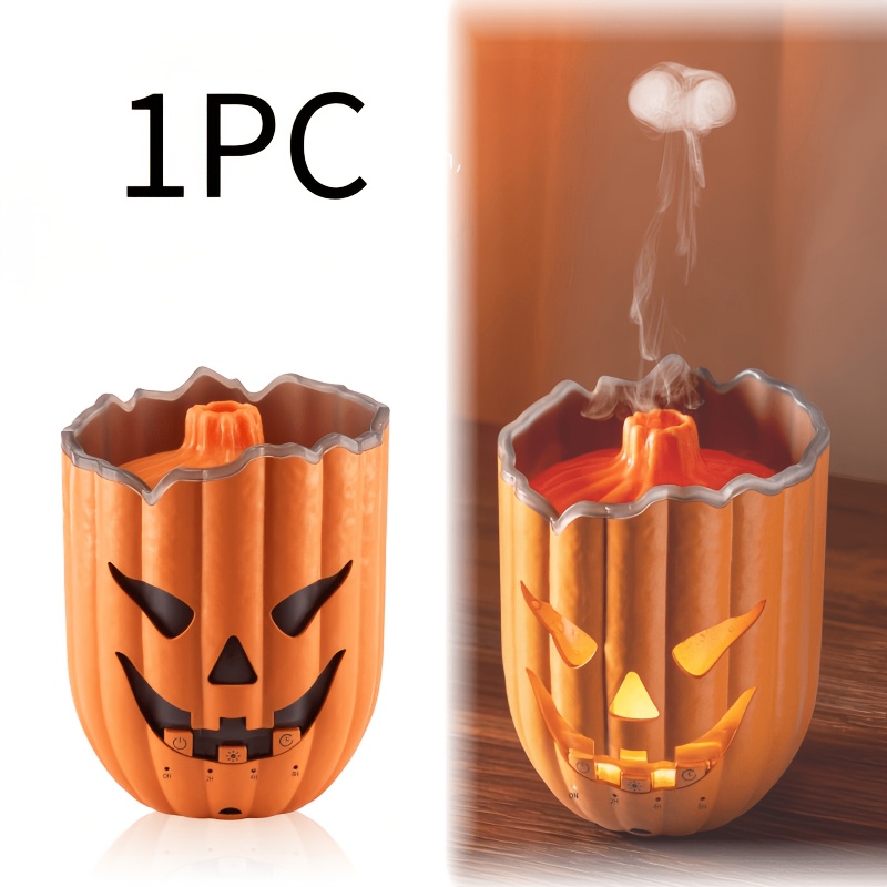 TEMU Halloween Pumpkin Diffuser, Spooky Pumpkin Aromatherapy Diffuser, 300ml Essential Oil Humidifier With Jellyfish Mist Effect And Remote Control,