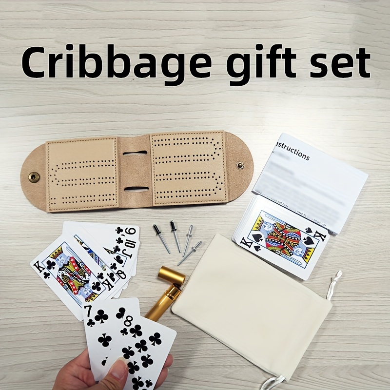 

Portable Cribbage Set – 4- Pu Kit -, Metal , And Playing For & – For Christmas, Halloween, Easter, Hanukkah, Parties – Suitable 14+ (includes )