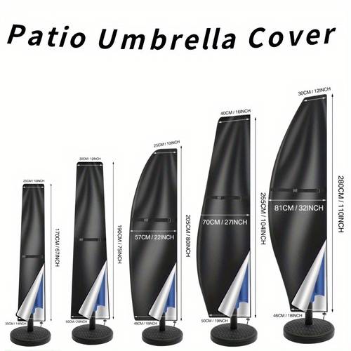 1pc outdoor patio umbrella cover durable oxford fabric with zipper sunshade protector cover outdoor patio accessories patio funiture cover