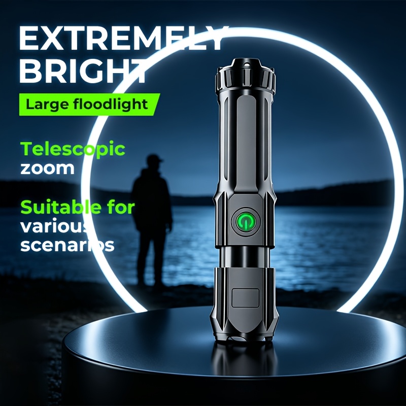 TEMU Ultra-long-lasting Powerful Flashlight, Cod Side Lamp With 5 Adjustable , Can Be Used For Outdoor Cycling And Exploration As A Lighting Tool. A