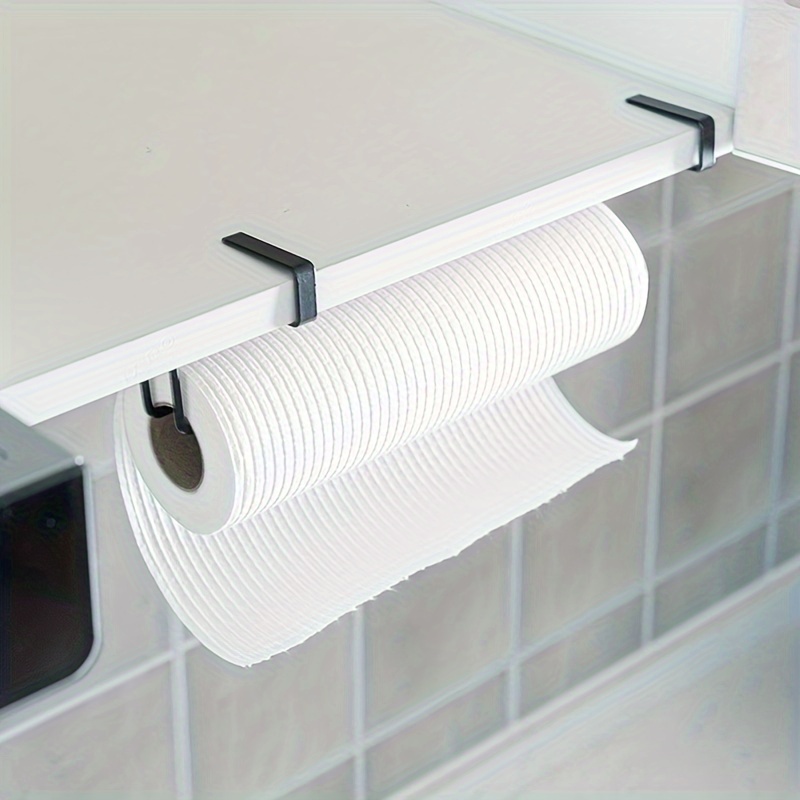 1pc stainless steel paper towel holder under cabinet kitchen towel rack tissue roll dispenser no drill wall mount organizer details 5