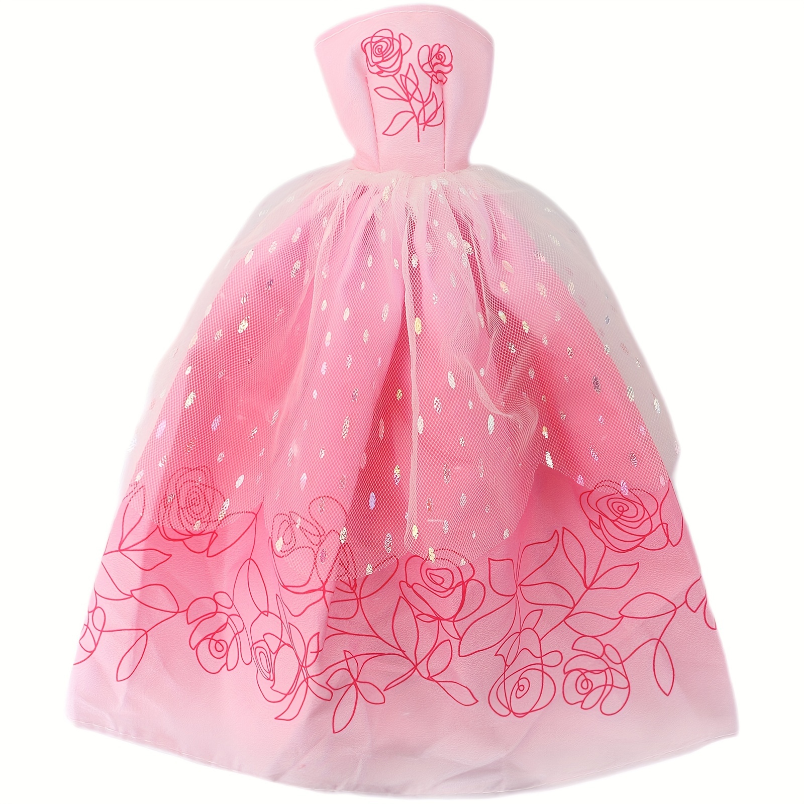 1 set doll wedding dress princess strapless dress pink - Temu Kuwait