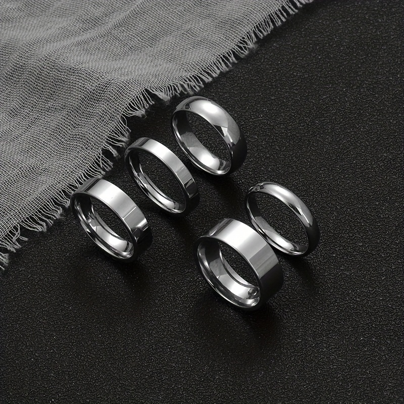 TEMU 5pcs Cross-border 201 201 Stainless Steel Trendy Men' Set, Suitable For Couples, Easy And Aperture