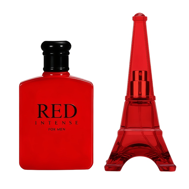 2pcs Couple Perfume Set, Red For Men And Red For Women, High- Bottle Set, Oriental Vs French , Long-lasting, Gift