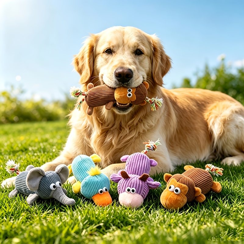 4 styles   elephant   little cow shaped with 2     outdoor interactive dog   plush toy soft corduroy fabric safe and chew resistant pet birthday party holiday gathering   without battery Product details 5