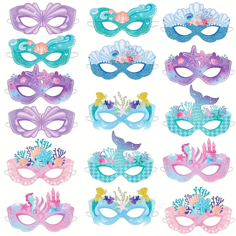 set 16 colorful mermaid masks paper animal costumes - Temu Bahrain set 16 colorful mermaid masks paper animal costumes - Temu Bahrain