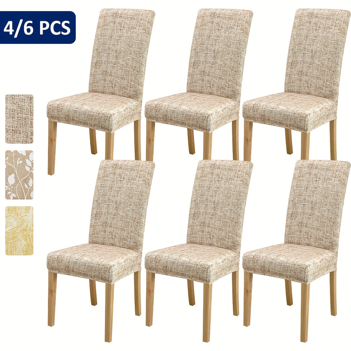 

4/6pcs Housse De Chaise Imprimée À Carreaux Marron Et Fleurie La Des Meubles De Et De Salle À La Décoration De La