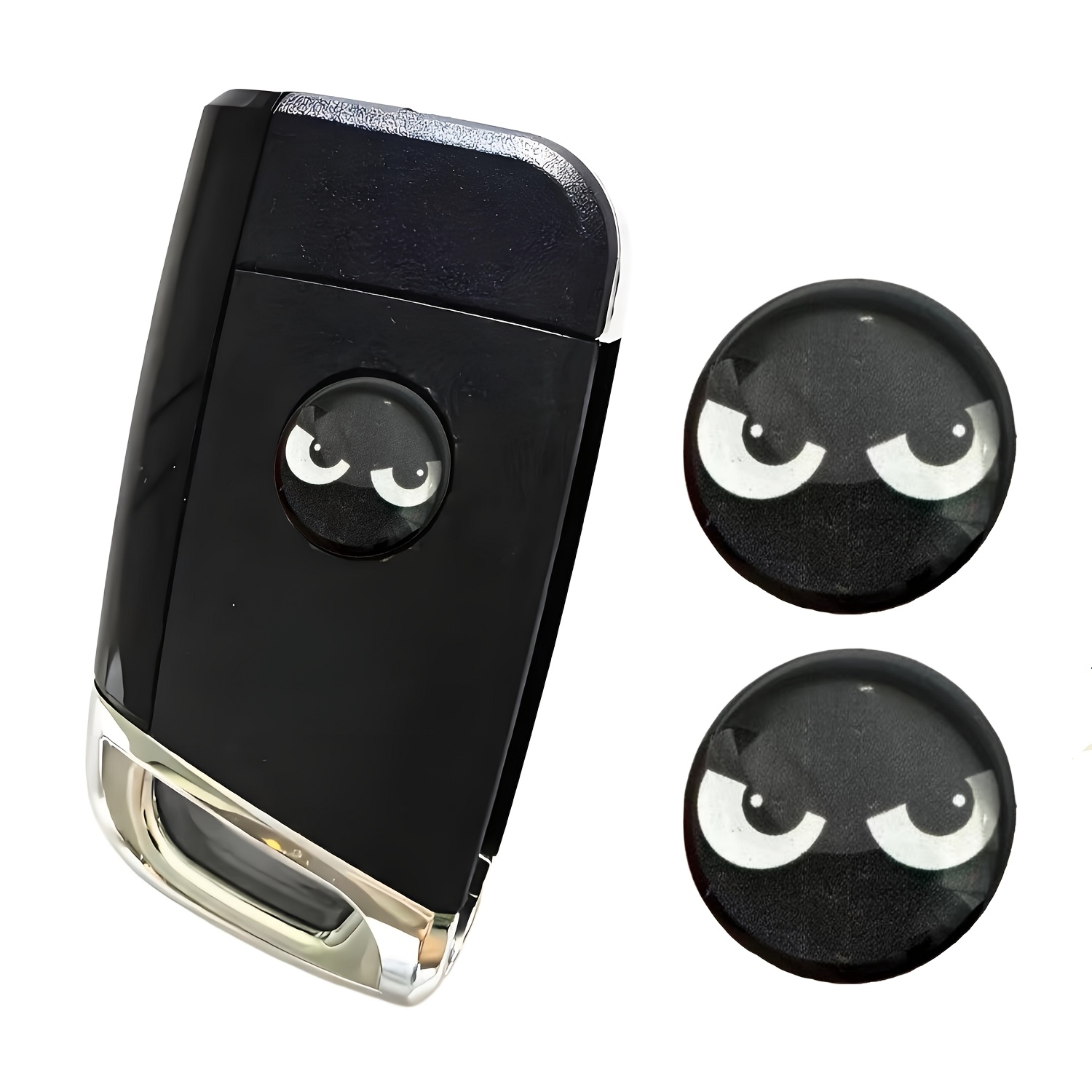 2pcs Car Stickers Squinty Eyes Style Automotive Badge Emblem Decals Vehicles