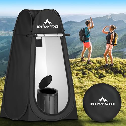 camping toilet with up privacy tent x large portable toilet potty for adults outdoor camping shower tents changing room instant up washable foldable camp toilet kit with carry bag