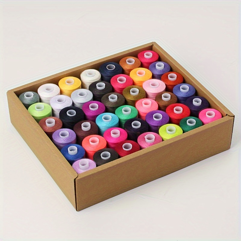 TEMU Home Diy Color Thread Sewing Machine Thread Set 42 Spools Hand Sewing Thread Set 1000 Yards Polyester 402 Sewing Thread With Cover/without Cover