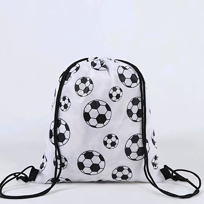Image of 1pc Outdoor Sports Drawstring Backpack With Football Pattern, Storage Bag, Suitable For Outdoor Activities