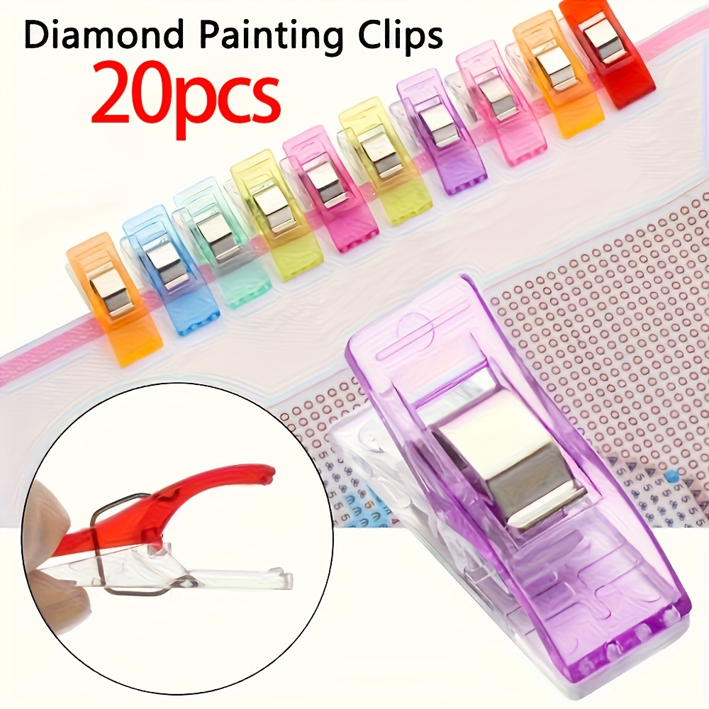 

20 pinces à peinture diamant, accessoires de couture artisanale toutes , stabilisateur de toile, pinces à œillets pour point de croix, pour artistiques de bricolage, convient aux 14 ans et plus