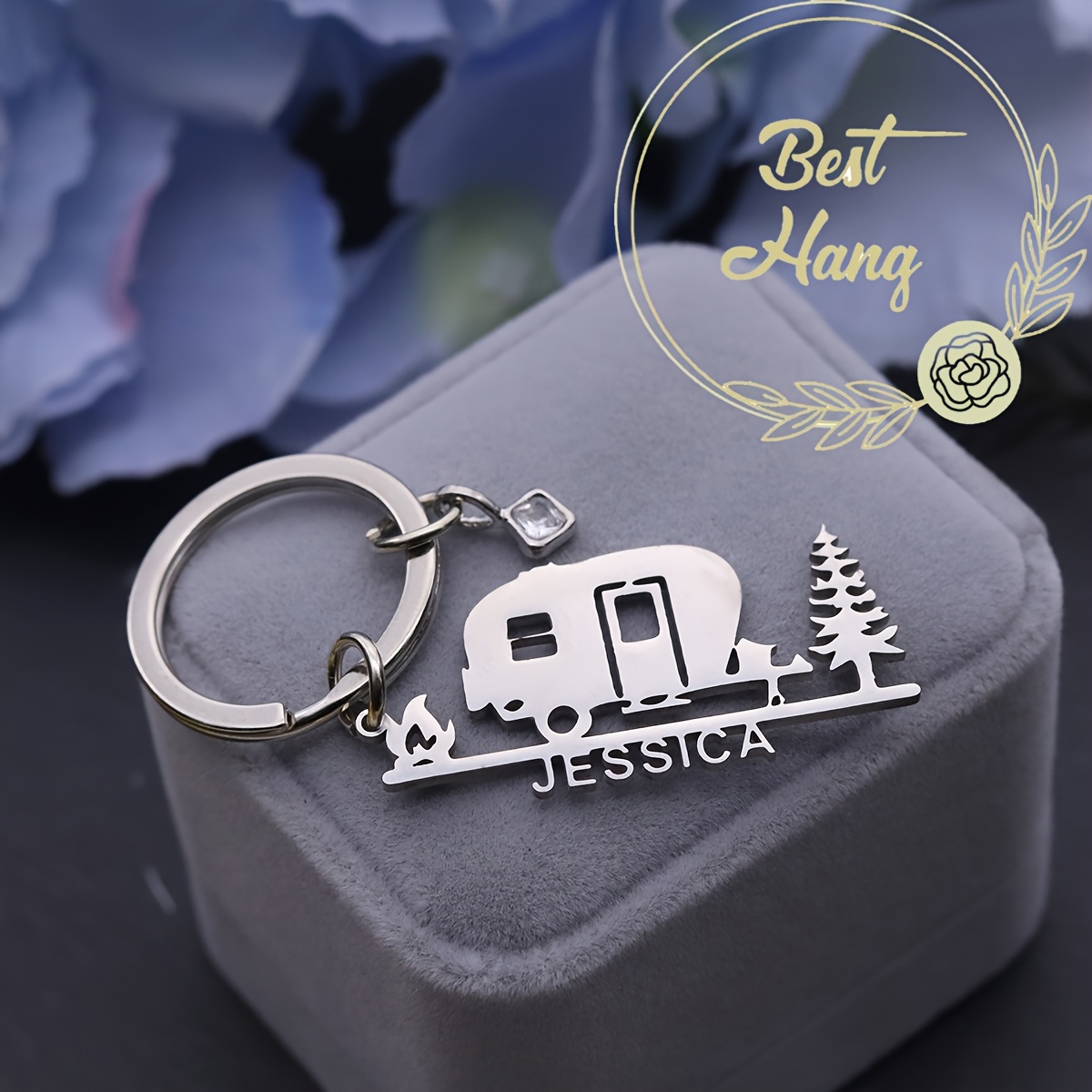 TEMU 1pc Customized Motorhome Nameplate Keychain Birthday Christmas Gift, Custom Name Car Key Chain, Stainless Steel Carving Letters Personalized