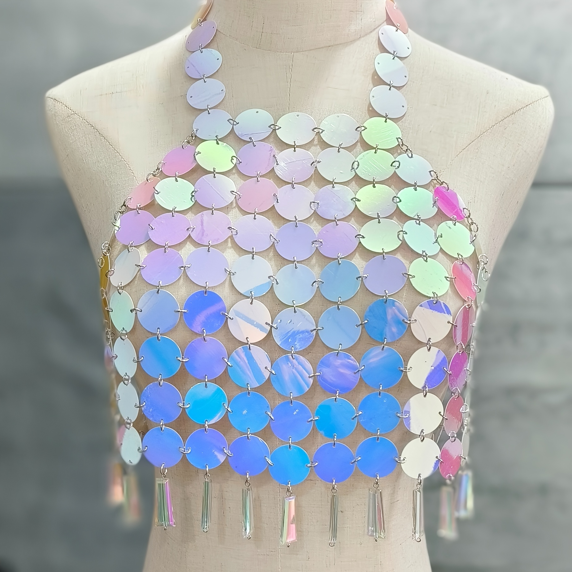 Stylish Body Chain Dress with Sequins & Tassels, Party Wear