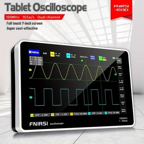 1pc Handheld Dual Channel Digital Oscilloscope with 7-Inch TFT LCD , 100MHz & 1GSa/s Sampling Rate, Portable DScope Suitable for Electricians, Engineers, DIY - ,, Capture