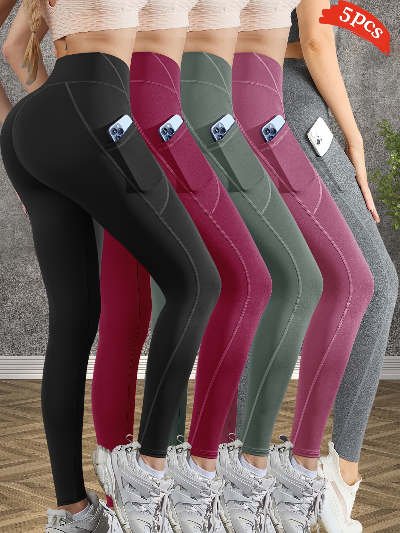 pack women's high pants 7/8 length non-see-through workout