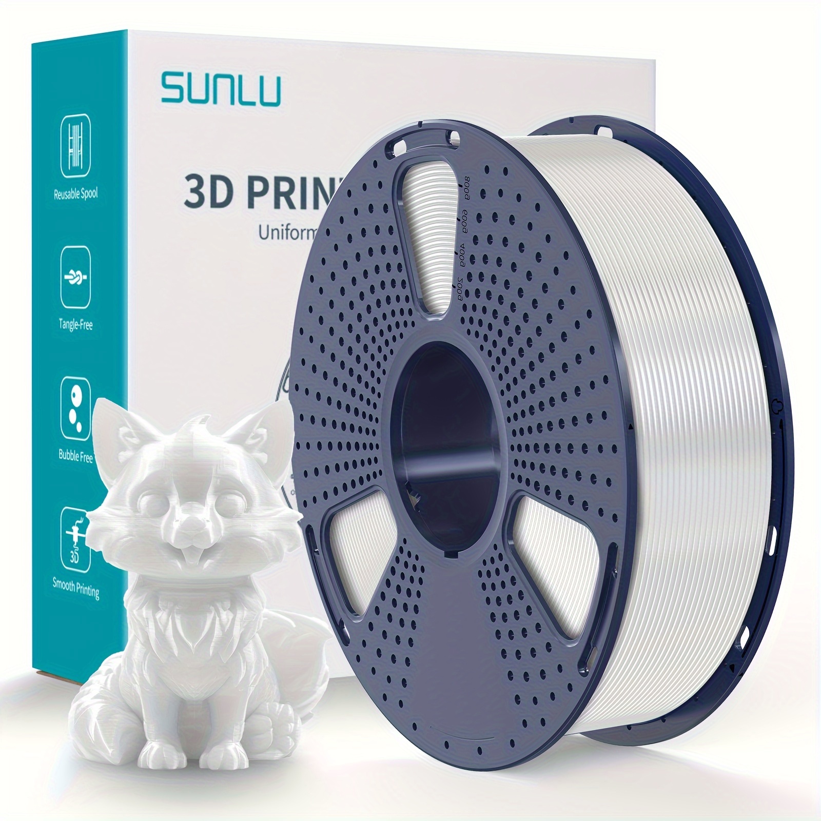 

3kg Sunlu High-toughness Petg Filament - 1.75mm, Low Stringing & Strong Layer , & Weather-resistant, Black Petg, 2.2lbs 1kg Each Spool