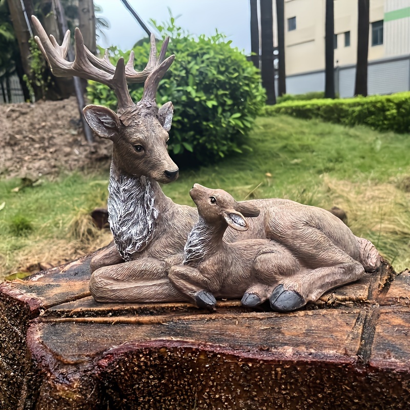 

Resin Garden Statue: And Fawn Pair, Suitable For Indoor And Outdoor Decorations, Perfect For Valentine's Day