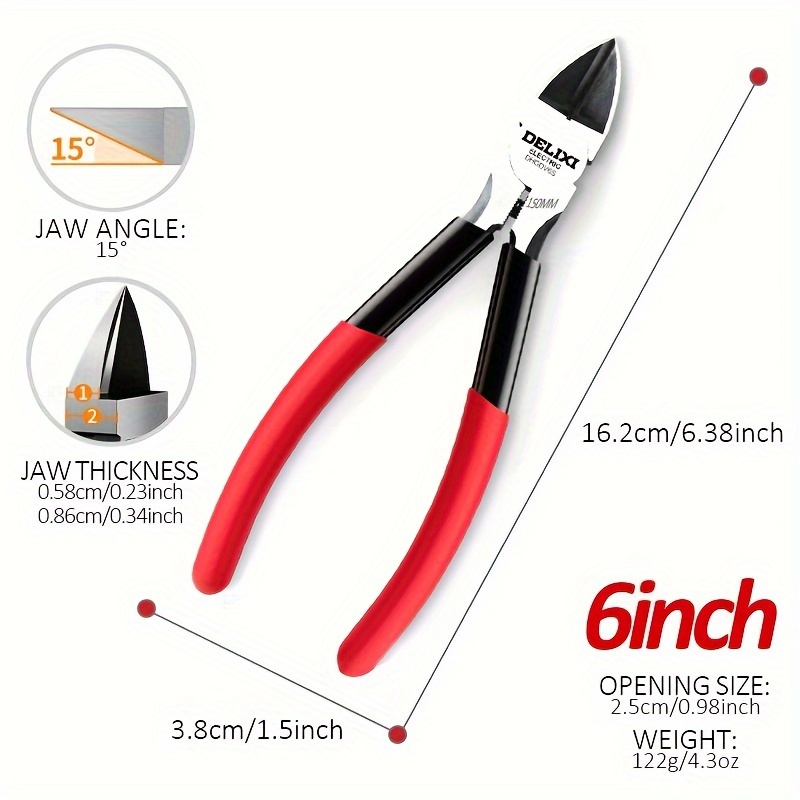 TEMU Electric Heavy-duty Nozzle Pliers - Industrial-grade Diagonal Scissors For Electricians