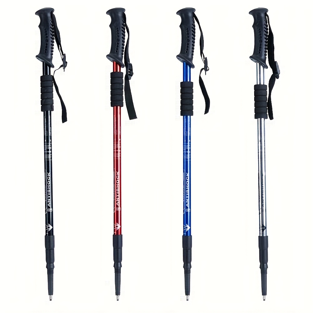 1pc of aluminum alloy hiking stick foldable lightweight earthquake resistant adjustable hiking stick   locking for men and women hiking accessories