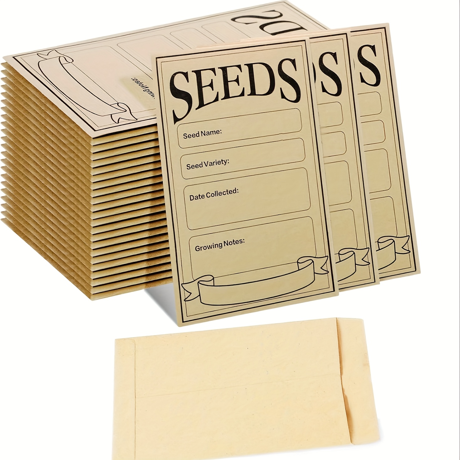 

20pcs/50pcs Seed Saving Envelopes, 4.7x3.1 Inch Sealing Seed Packets Envelopes For Flower Vegetable Storage