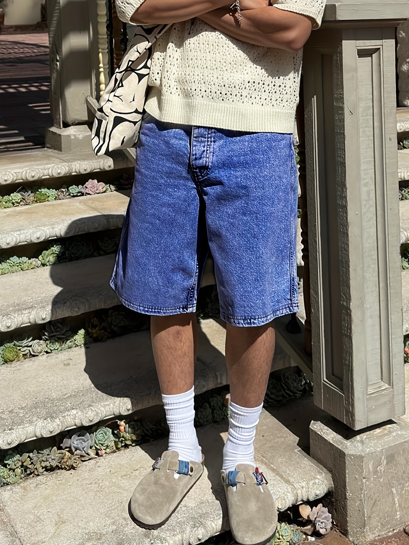 【KOOLOSET】Non-Fade Maxi Roll-Up Bermuda Denim MODA NOVA Juniors Plus Size Rolled Hem Mid-Rise Knee Length