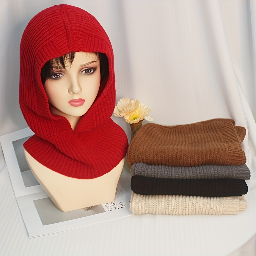 

Cozy Knit Balaclava & Neck Warmer Set - Ear Protection, Sun-resistant, For Women And Couples