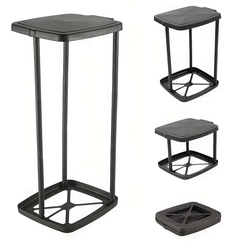 Foldable Plastic Trash Can | Adjustable Height Portable Garbage Bag Holder | Rectangular No-electricity Outdoor And Kitchen Waste Bin | Multifunctional Expanding Trash Bag Stand