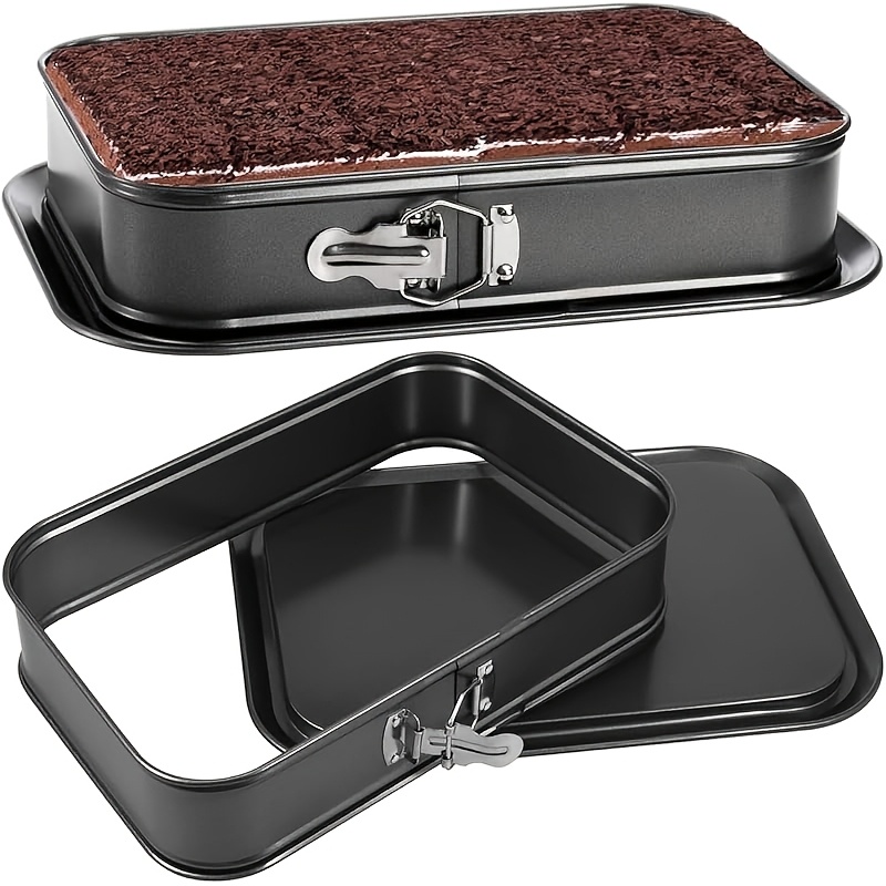 TEMU Extra Large Leak-resistant Rectangular Cake Baking Pan With Easy-release Base - Sturdy Carbon Steel Bakeware Large Springform Cake Mold For