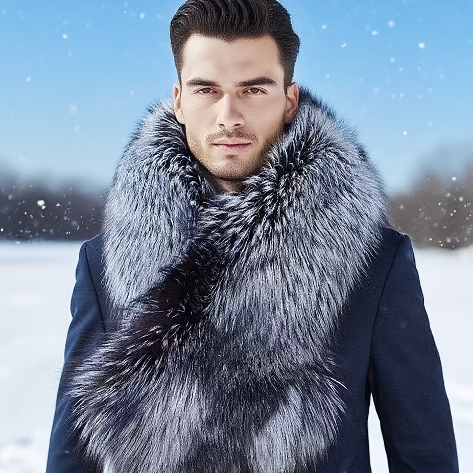 TEMU 1 pièce écharpe de longueur moyenne - -froid et chaude, Lavable à et en machine, Cache-cou écharpe de gentleman, Convient pour et l'hiver,