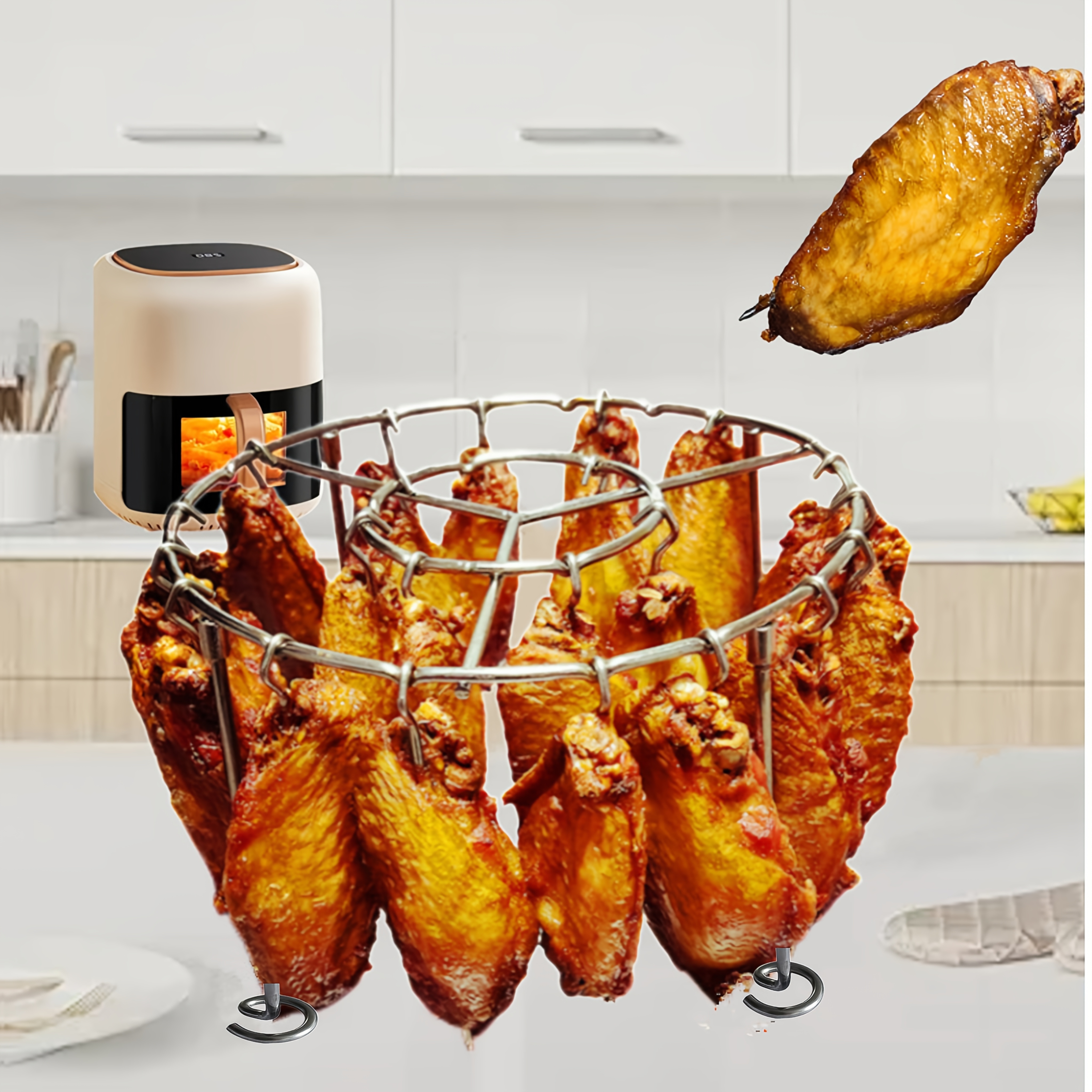 

23pcs Stainless Steel Air Fryer Skewer Set With Chicken, Beef & Veggie Roasting Rack - Easy Clean, Required, Heat Distribution For 3.5-5.5qt Air Fryers & Ovens - Tool For Meals, Air Fryer Accessories