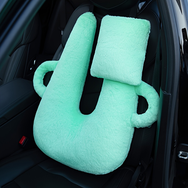 Car U-Shaped Neck Support Pillow - Plush Sleeping Cushion for Back Seat, Ergonomic Design for Comfortable Rest, Washable Cover, Ideal for Travel & Home Use, Travel Pillow|Cozy Car Accessory|Washable Cover