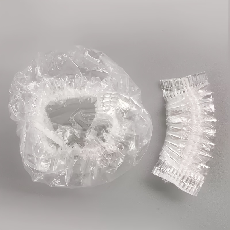 TEMU Protectores de oídos desechables 150 unidades - Protectores de oídos de plástico engrosado a prueba de agua para teñir el cabello, lavar el