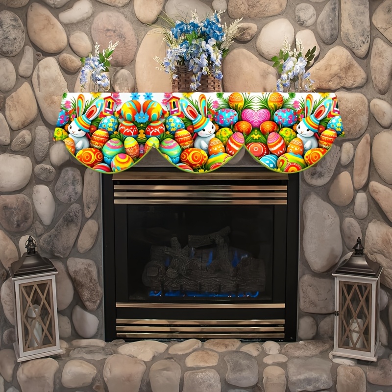 

1pc Easter Fireplace , Polyester Rectangular Table , Decor, "x78.7