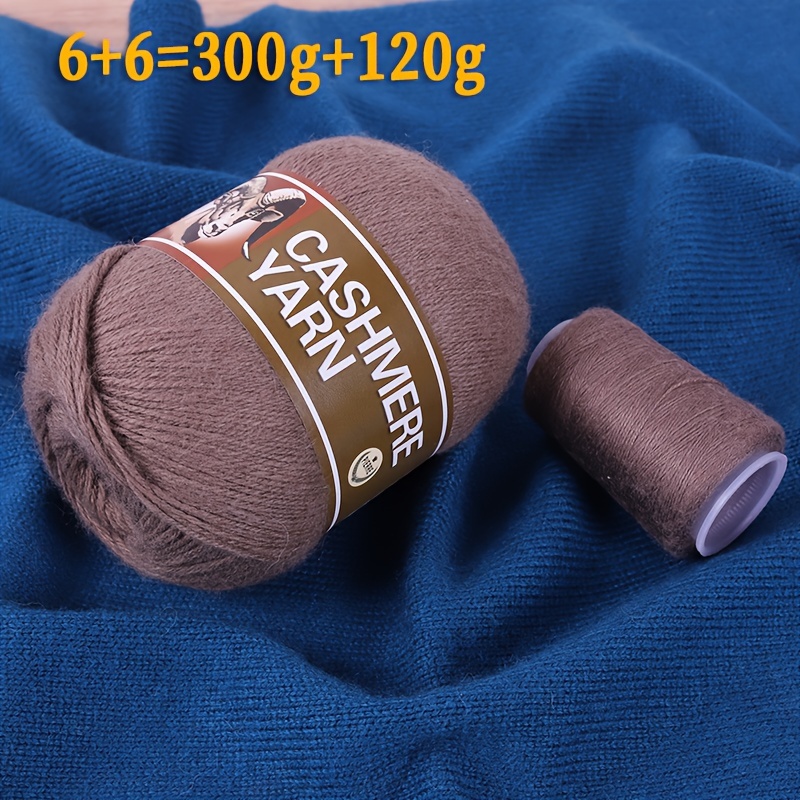 

300g+120g High-quality Cashmere Yarn Plus Partner Yarn Hand-knitted Sweater Scarf Hat Wool Yarn Ball For Making Wool Sweater Cashmere Sweater