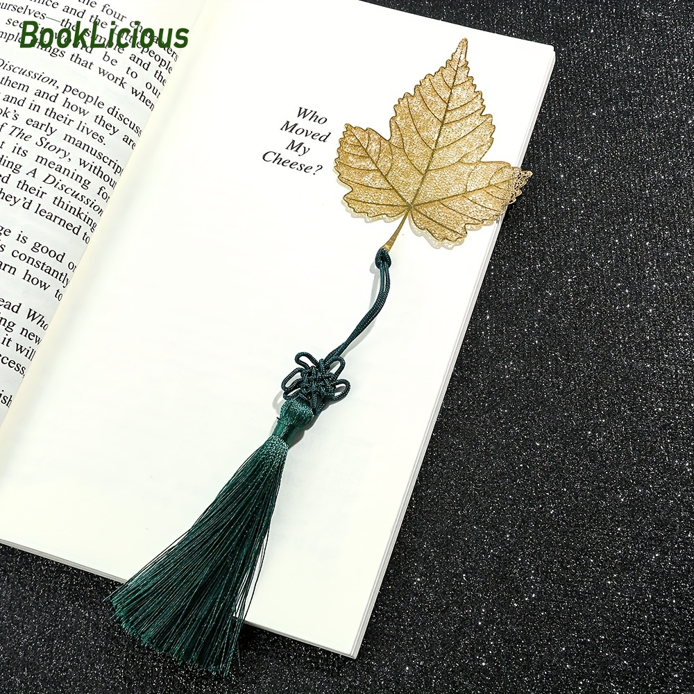TEMU 1pc, Metal Bookmark,retro Leaf Vein Bookmarks Suitable For Men And Women, Exquisite Golden Hollow Graphics For Reading Enthusiasts, Meeting
