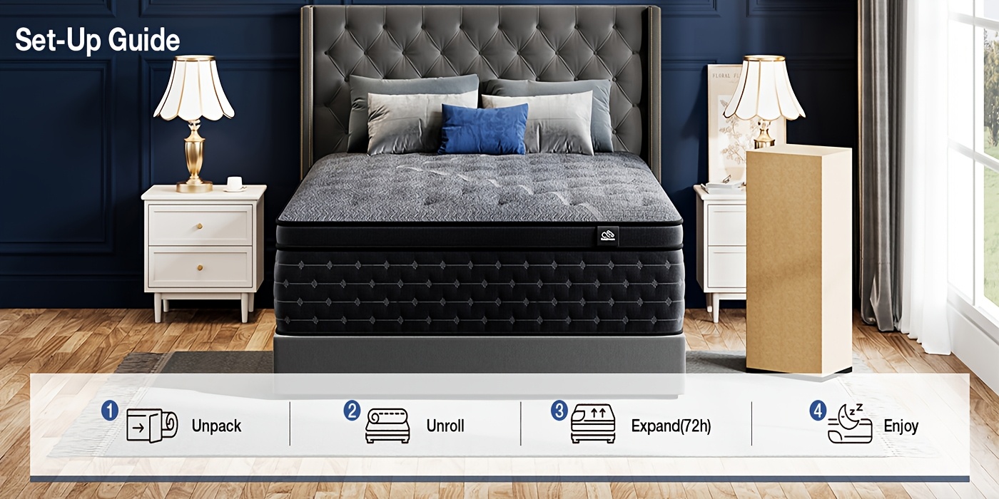 12/14 Inch Mattress (Full, Queen, King) - Premium High-Quality Firm Mattress for Deep Sleep with Extra Lumbar Support. Memory Foam Hybrid with Luxury Euro Top, Individually Wrapped Pocket Springs And Motion Isolation.