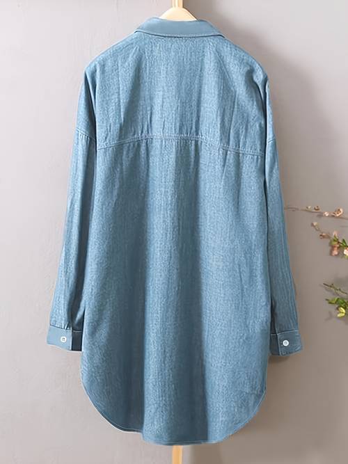 plus size plus size womens lightweight casual long sleeve shirt button up collar short sleeve solid for vacation or casual attire casual wear shirt nonstretch fabric