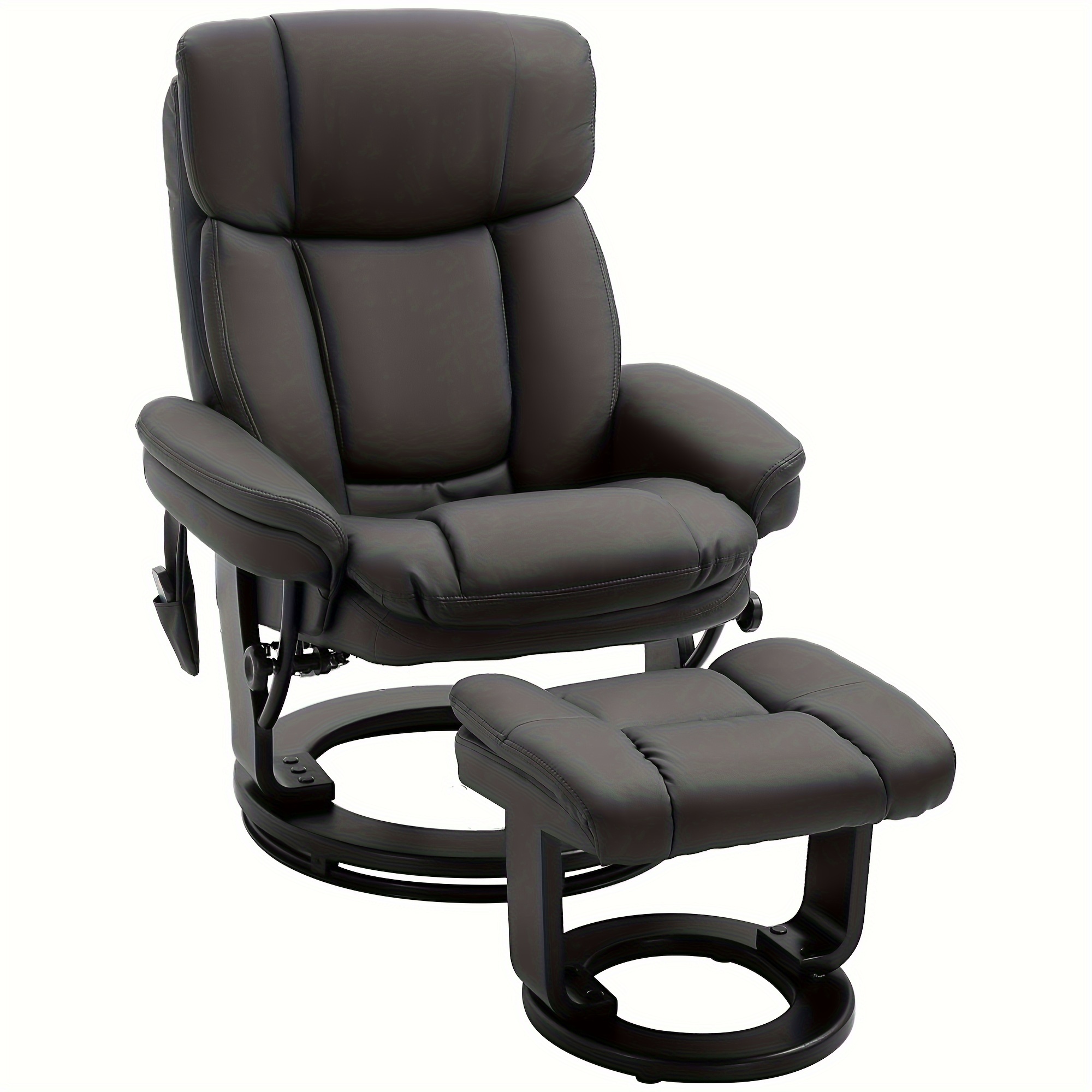 

Homcom Pu Leather Massage Recliner Chair With Ottoman 10 Point Vibration Swiveling Armchair, Black