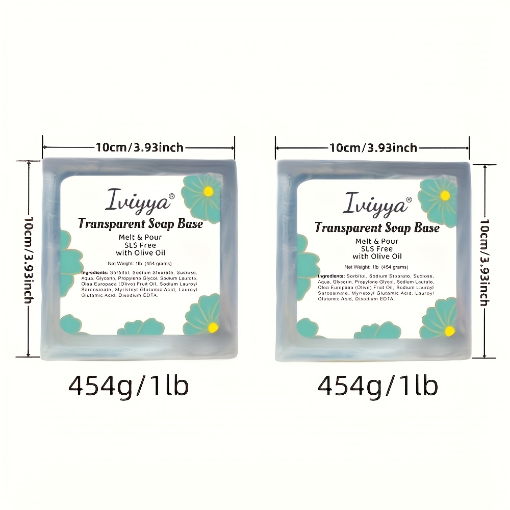 Image of 1lb/2lbs Clear Melt And Pour Soap Base Soap Base For Soap Making, No Scent - Suitable For Types, Olive Oil For Facial Cleansing, Not Designed For Detergent