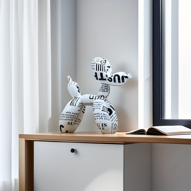 Image of 1pc Of An Adorable Vintage-style Balloon Dog Figurine, Perfect For Home Decoration - Minimalist Art, Table Ornament, Valentine's Gift, And Spring Decoration