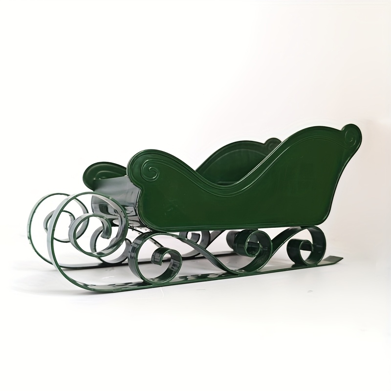 TEMU Christmas Decoration Large Sleigh Ornament, Winter Sleigh Gift, Christmas New Year Party Supplies, Holiday Gift, Durable Plastic Holiday Decor,