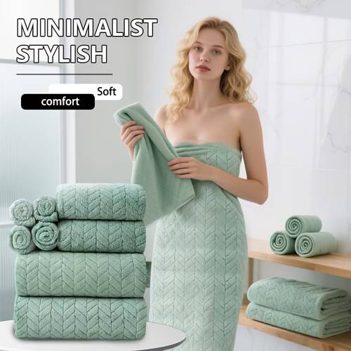 8pcs bath towel set coral fleece bath towels and bathrobes and handkerchiefs super fast drying absorbent soft ideal for home bathrooms multiple colors