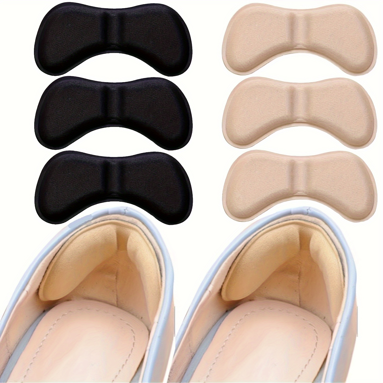 

Thickened 8pcs (4 Pairs) Heel Pads For Too Big Shoes Self-adhesive Heel Protectors Heel Inserts Shoe Fit Prevent Heel Slip And