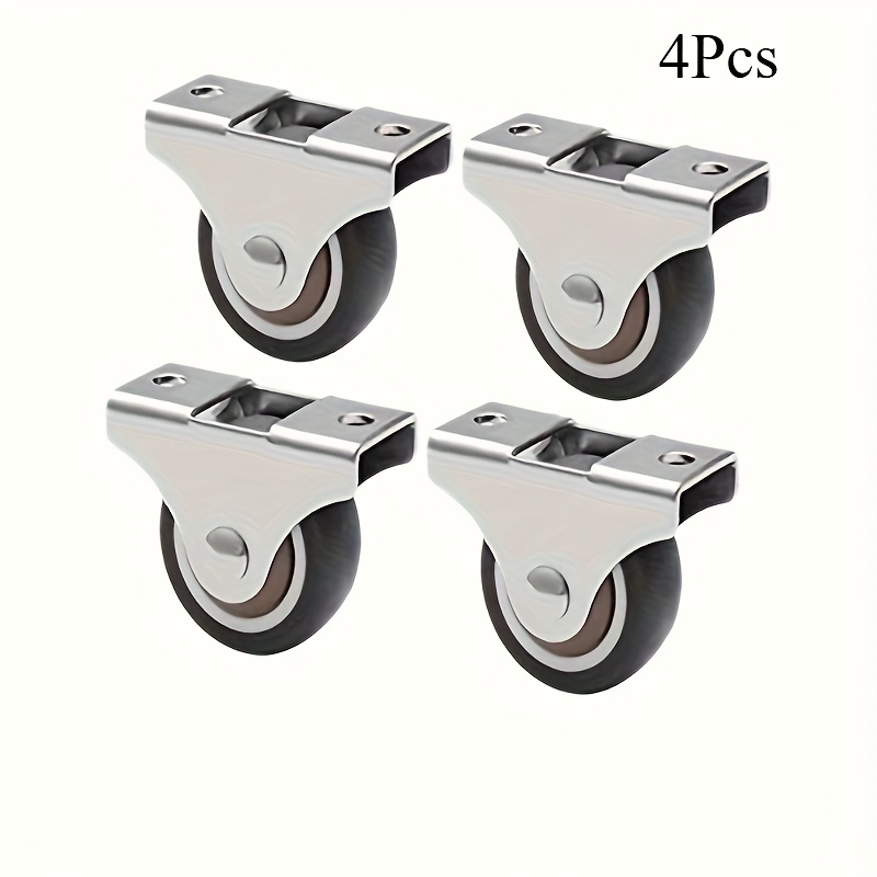 E-shop Set mit 4 kleinen Kunststoff-Richtungsrollen, Mini-Schubladenmöbelrollen, flache Richtungsrollen, Möbelrollen