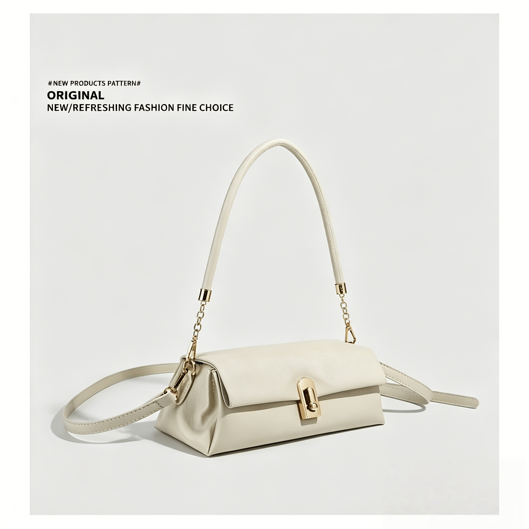 TEMU New Layered Single-shoulder Women's Bag, Versatile And Stylish, White, Underarm Bag, Suitable For Commuting, Crossbody Wear, Travel And Daily ,