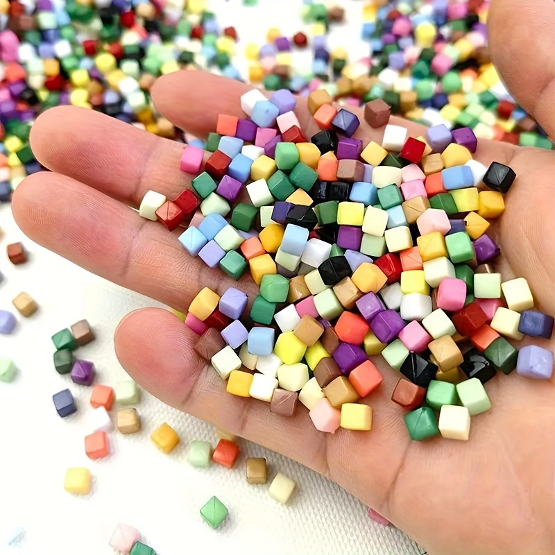 

Acrylic Mosaic Tiles 4mm - 500pcs Assorted Colors, Bulk Square Beads For Diy Crafts, No Hole Mini Cube Bead Pieces For Decorative Arts & Jewelry Making Accessories