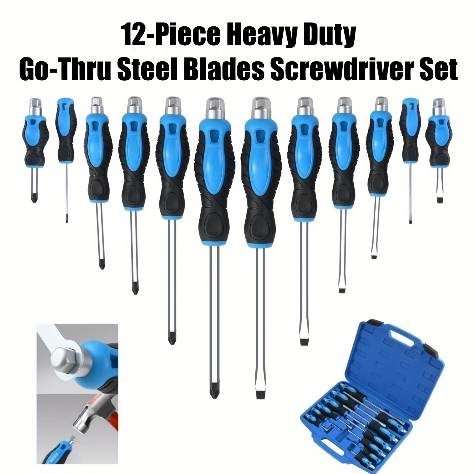 

12- Duty Screwdriver Set Steel Blades, 6 & 6 Screwdrivers Set . Hardness (hrc>80), . , Decoration,