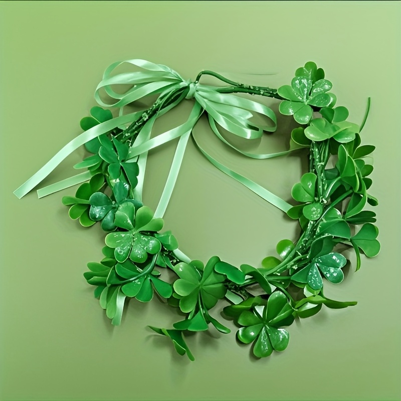 

's Day Clover Wreath Headband - Grass Hair Accessory For Performances And Photography Props, 1pc