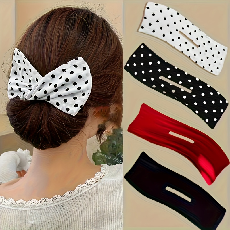 E-shop 4 Stück Minimalistische Einfarbige Haarknoten-Macher, Elegante Magic Twist Clips für Frauen
